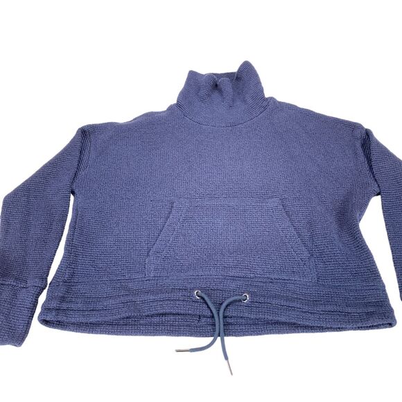 Sweaty Betty Sweatshirt Womens Navy US 8-10 Boucle Funnel Neck Cropped Pullover - Picture 12 of 16